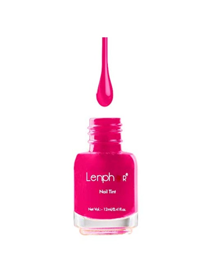 Lenphor Nail Paint Satin Gold Finish, Shiny Smooth Nail Colour, Long Lasting, Fade Resistant, Quick Dry, Glassy Finish, Glossy Luster Nail Polish, Warm Shade (Princess Pink 12ml) - Image 2