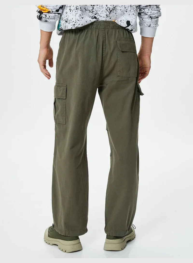 كوتون Cargo Pocket Stopper Detail Relax Fit Parachute Trousers