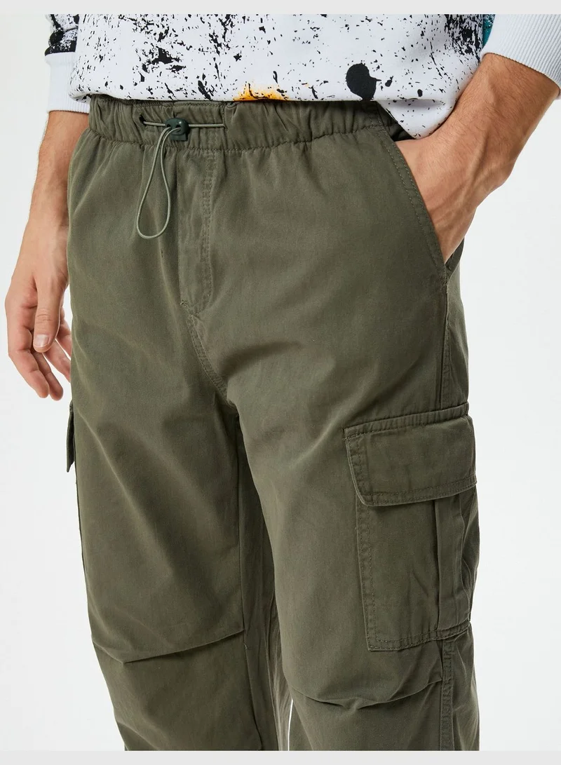 كوتون Cargo Pocket Stopper Detail Relax Fit Parachute Trousers