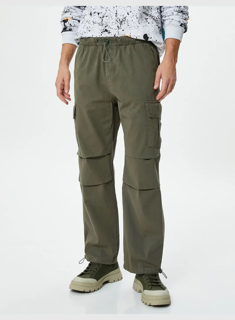 كوتون Cargo Pocket Stopper Detail Relax Fit Parachute Trousers