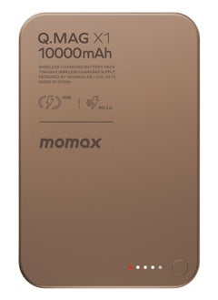 Momax Momax Q.Mag X1 10000mAh Magnetic Wireless Battery Pack USB-C Up to 15W PD output Gen2 - Desert Titanium  - Image 2