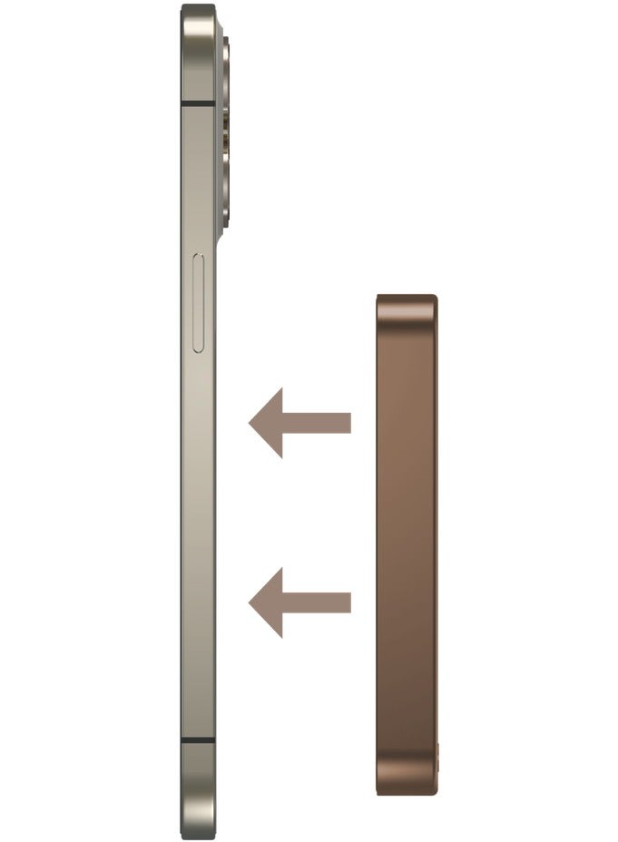 Momax مومكس Q.Mag X1 10000 مللي أمبير بطارية مغناطيسية لاسلكية حزمة USB-C حتى 15 واط PD الإخراج الجيل الثاني - تيتانيوم صحراوي - Image 3