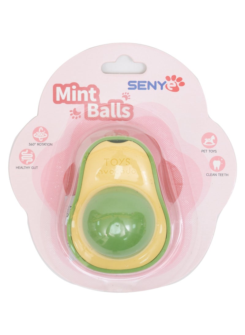 Avocado-Shaped Wall Catnip Mint Balls - Interactive Cat Toy for Play and Dental Health