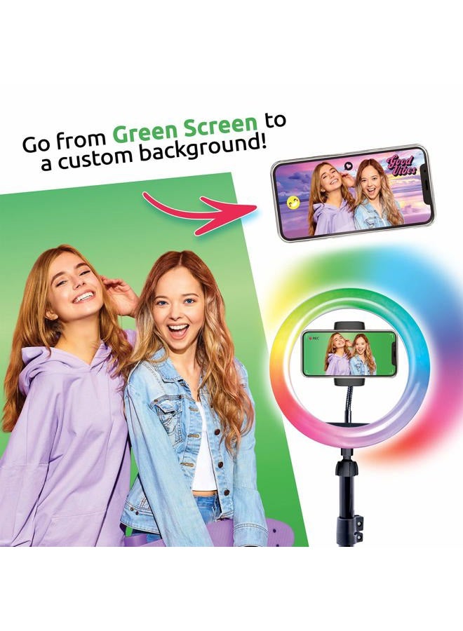 Canal Toys New So DIY TikTok Instagram YouTube Multicolored Ring Light with Green Screen and Phone Mount Tripod. Studio Creator 2 Influencer Video Creator Kit  - Image 3