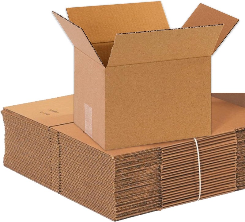 BOX USA صناديق كرتون مضلع 10 × 8 × 7، صغيرة 10"L × 8"W × 7"H، عبوة من 25 | للشحن، التعبئة، الانتقال، صندوق التخزين للمنزل أو العمل، صناديق جملة قوية - Image 1