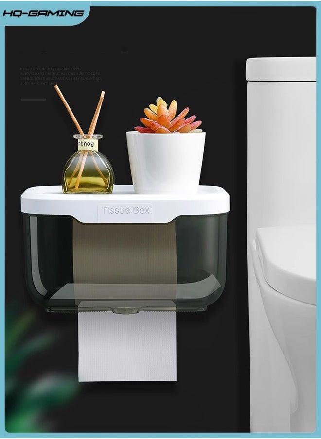HQ-GAMING Perforation-Free Wall Mounted Tissue Box Tissue Dispenser Dryer Sheet Holder, Clear Tissue Storage for Bathroom Kitchen Living Room Bedroom Office or Wall Mounted Creative Ins Style Tissue Box  - Image 1
