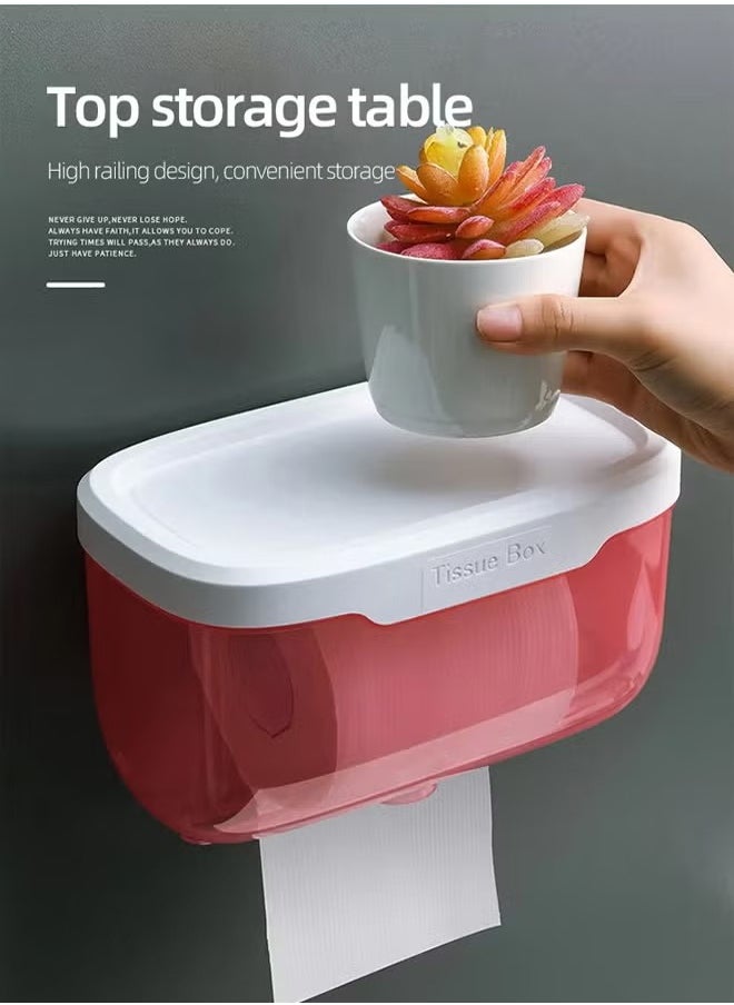 HQ-GAMING Perforation-Free Wall Mounted Tissue Box Tissue Dispenser Dryer Sheet Holder, Clear Tissue Storage for Bathroom Kitchen Living Room Bedroom Office or Wall Mounted Creative Ins Style Tissue Box  - Image 4