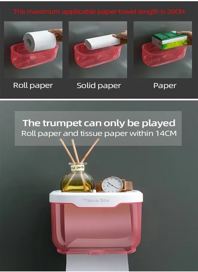 HQ-GAMING - Perforation-Free Wall Mounted Tissue Box Tissue Dispenser Dryer Sheet Holder, Clear Tissue Storage for Bathroom Kitchen Living Room Bedroom Office or Wall Mounted Creative Ins Style Tissue Box - Image 1
