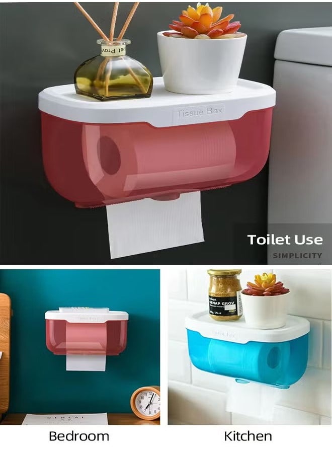 HQ-GAMING - Perforation-Free Wall Mounted Tissue Box Tissue Dispenser Dryer Sheet Holder, Clear Tissue Storage for Bathroom Kitchen Living Room Bedroom Office or Wall Mounted Creative Ins Style Tissue Box - Image 1