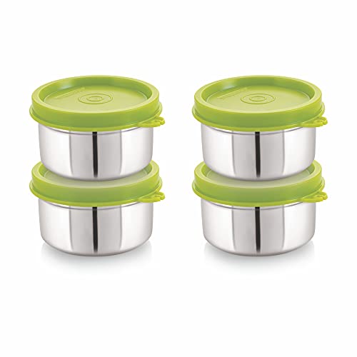 STEELLOCK Stainless Steel Airtight Container | Leak Proof Container/Storage/Lunch Box with Lid | BPA Free, Durable & Rust-Proof | SL-32-set of 4, 500ml each, Green - Image 1