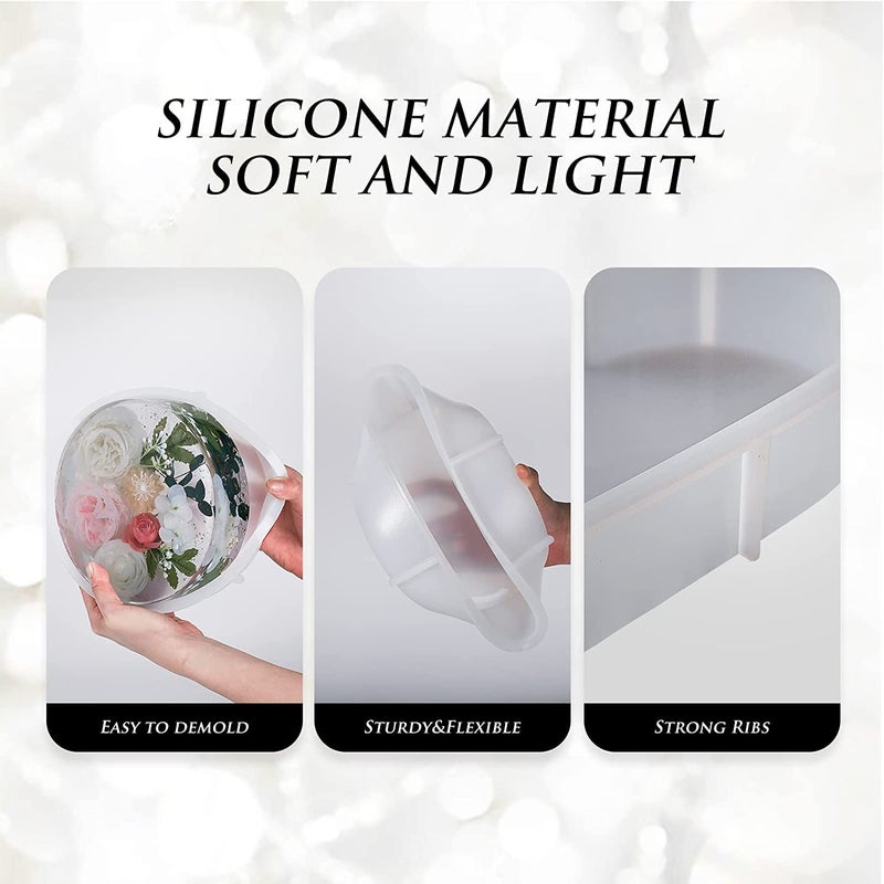 ARTOOL Round Shape Deep Casting Resin Art Mold Decorative DIY Flower Preservative Silicone Deep Casting Resin Mould Epoxy UV Resin Art Mould 8 Inch 2.1 Inch Depth Set of 1 - Image 3