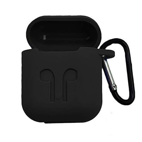 Brain Freezer Silicone Shock Proof Protection Sleeve Skin Carrying Bag Box Cover Case Compatible with Device 1 & 2 Only Wireless Headphones Earphone Black (Device Not Included) - Image 1