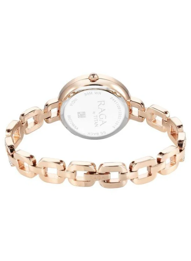 TITAN  Raga Showstopper Quartz Analog White Mother of Pearl Dial Rose Gold Metal Strap Watch for Women - 95272WM01  | Best Price UAE
