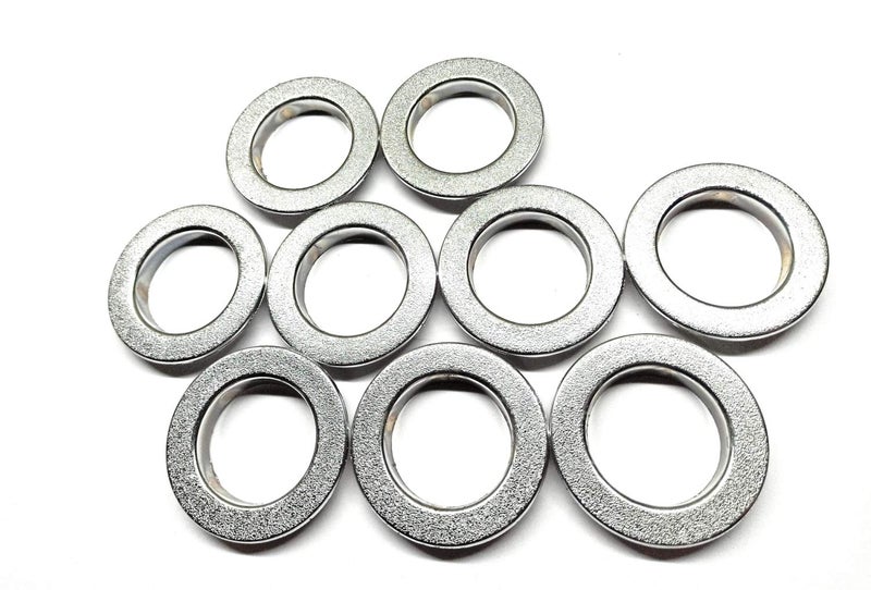 FAPBADRI Curtain Eyelet Rings with Flexi Lock, Suitable for Any 1 inch Curtain Rod - Silver Textured - 100 Pieces - Image 1
