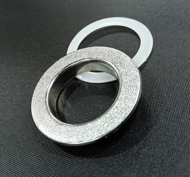 FAPBADRI Curtain Eyelet Rings with Flexi Lock, Suitable for Any 1 inch Curtain Rod - Silver Textured - 100 Pieces - Image 5