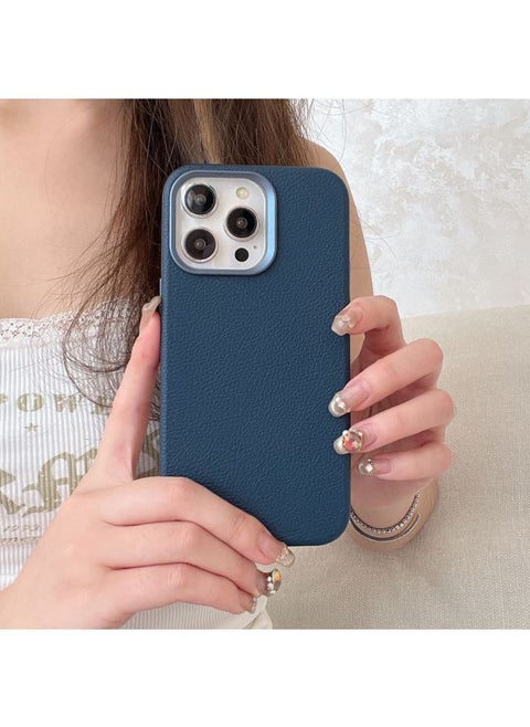 Niche Ins Premium Retro Leather IPhone14pro Max Apple 15 Mobile Phone Case 13 Magnetic Shell-color:XYM Love Horsehide Dark Blue-Applicable Models:13 (without Packaging)