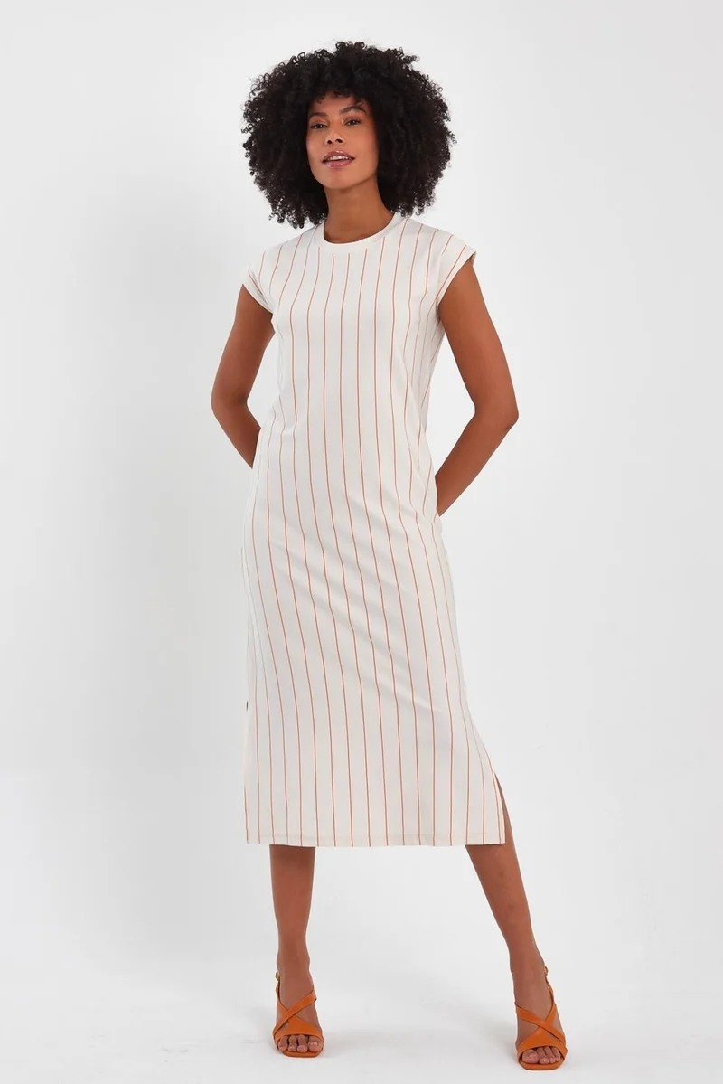 Alexander Gardi Slit Crew Neck Dress (B23-0075 02)