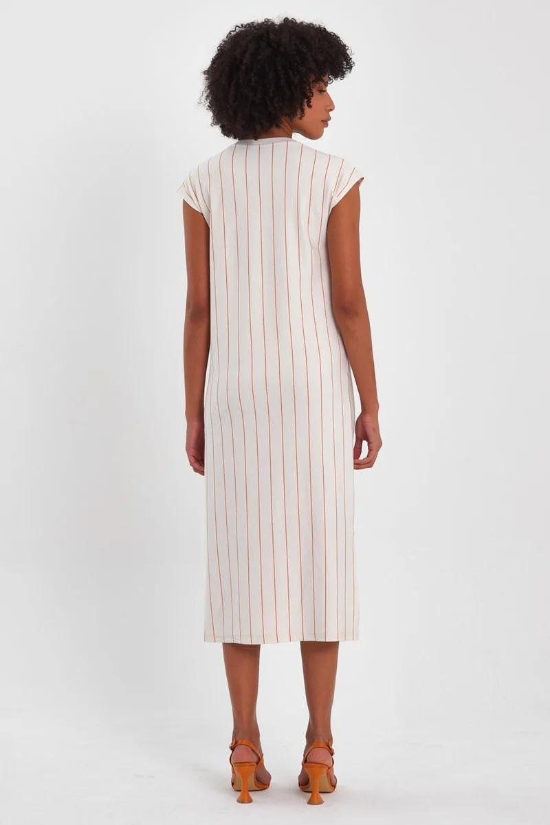 Alexander Gardi Slit Crew Neck Dress (B23-0075 02)
