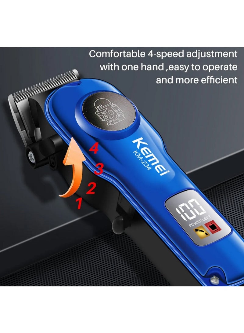 ماكينة الحلاقة الإحترافيه كيمي Kemei KM-234 بشاشة ليد ملونه و ذراع للتحكم فى أرتفاع الشفرات - Image 4