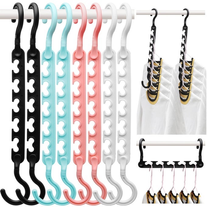 8PACKCLOSETORGANIZERSANDSTORAGESTURDY ORGANIZATIONANDSTORAGEHANGERSSPACESAVING FOR WARDROBEDORMROOMESSENTIALS FOR COLLEGE STUDENTS GIRLS SMART CLOTHES HANGER