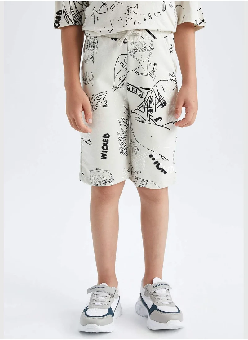 DeFacto Regular Fit Elasticated Waist Printed Short