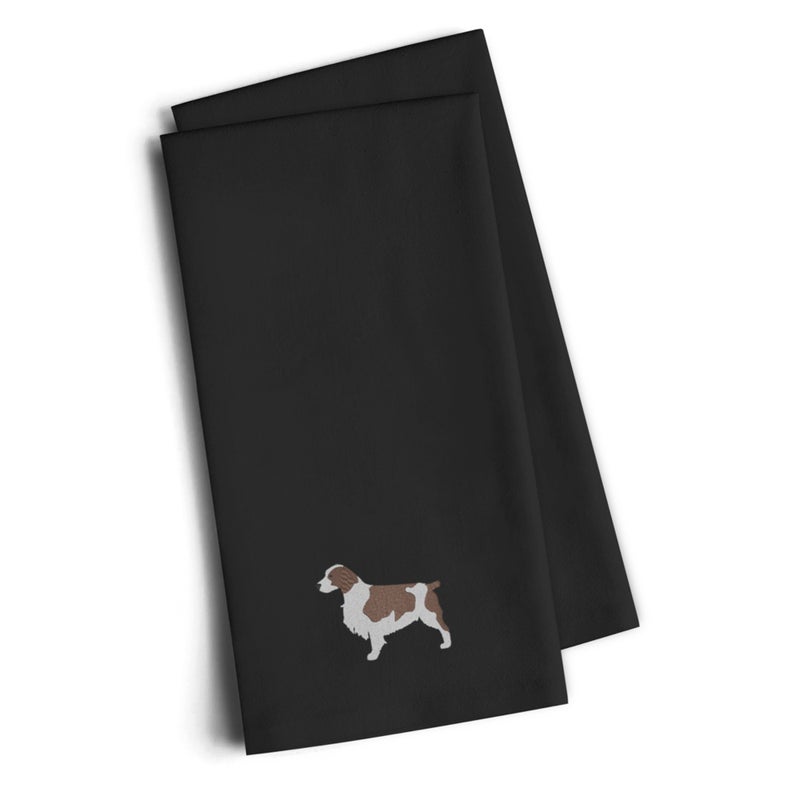 Caroline's Treasures ""Caroline's Treasures BB3400BKTWE Welsh Springer Spaniel Black Embroidered Kitchen Towel (Set of 2)  28"""" H x 19"""" W  Multicolor"" 
