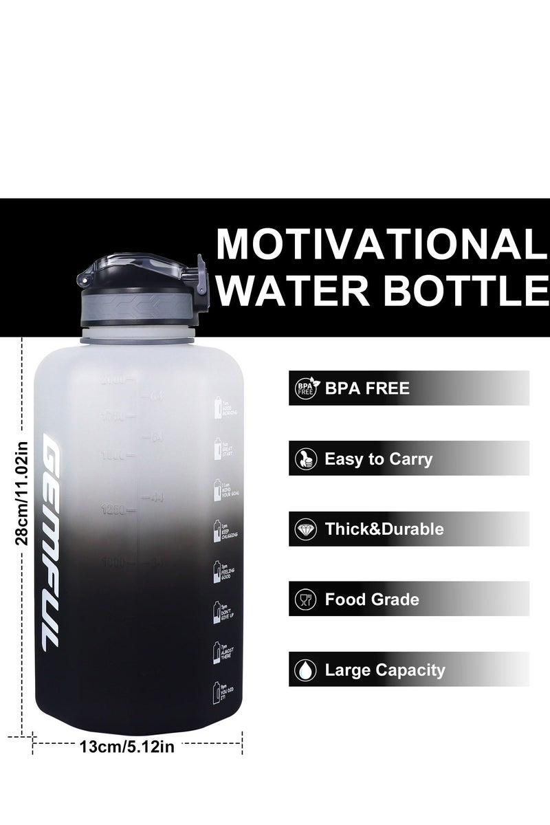 جيمفول زجاجة ماء كبيرة 2.2 لتر مع مؤشر تحفيزي للوقت - مثالية للجيم واللياقة البدنية - Image 5