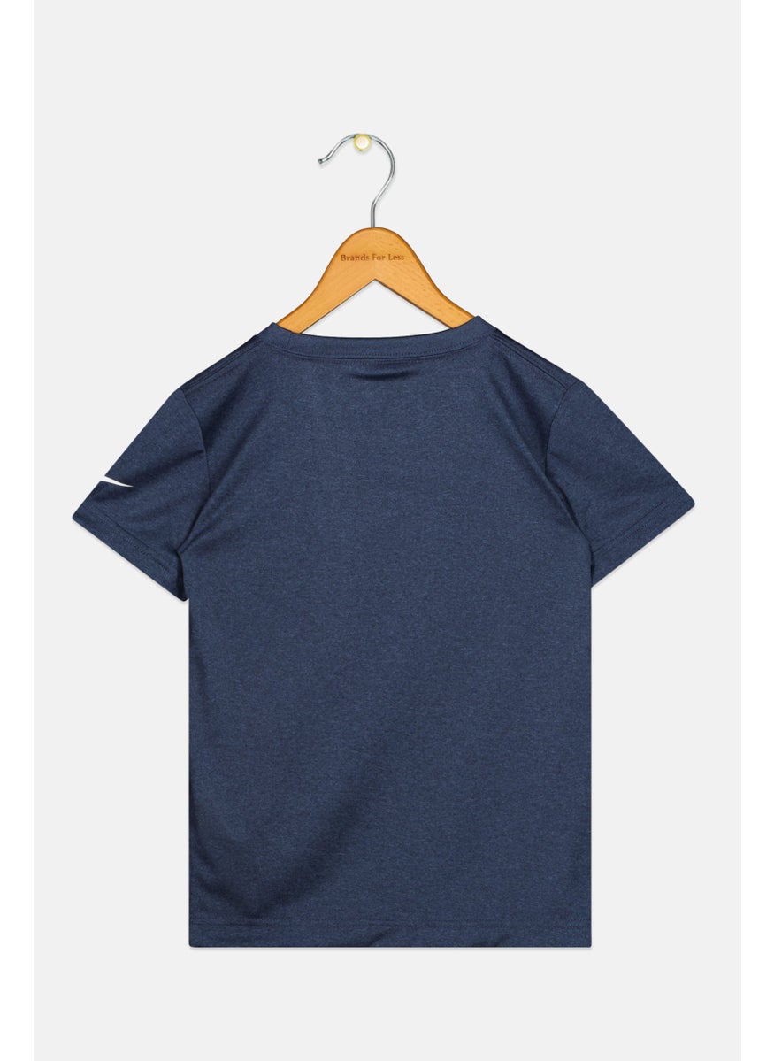 Nike 3Brand by Russell Wilson - Toddlers Boy Brand Logo Training T-Shirt, Heather Navy - Image 1
