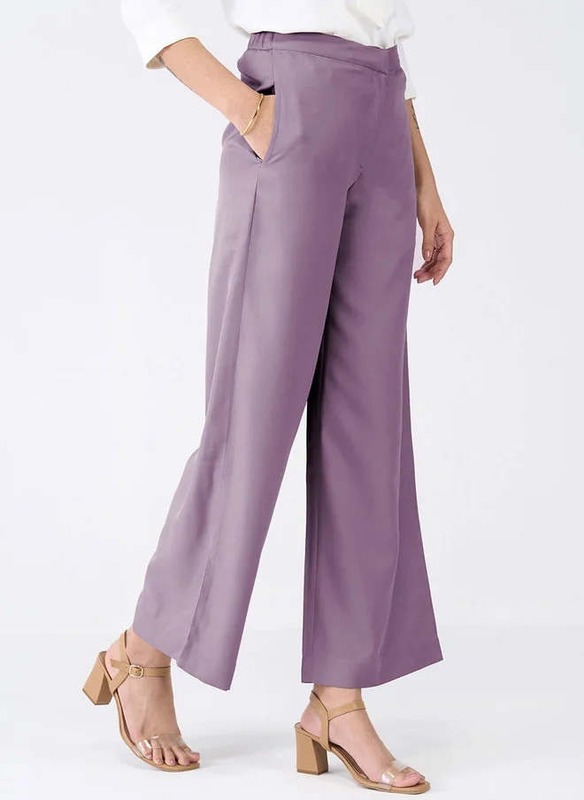 Salt Attire SALT ATTIRE Women Smart Trousers in Purple