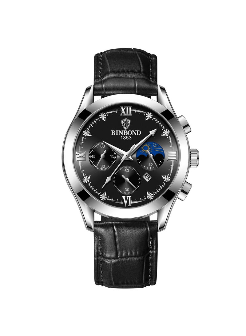 BINBOND Men's Business Stylish Luminous Waterproof Quartz Watch - Image 1