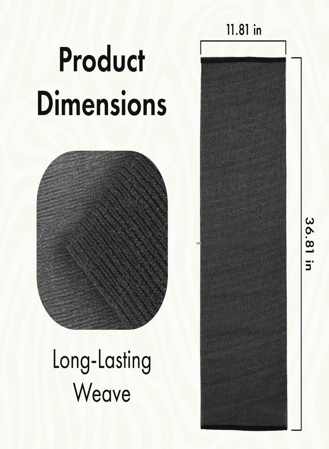 Bathway Exfoliating Washcloth, 36.8-Inch Bath Towel Body Scrubber with Hanging Strap, Back Scrubber for Shower Japanese Washcloth Loofah - Deep Clean & Rich Lather (Black & White & Gray, Pack of 3) - Image 4