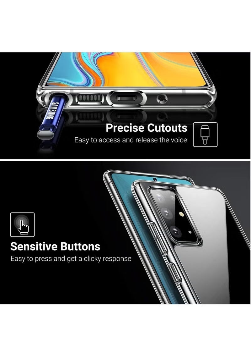 ELTRAZONE Samsung Galaxy Note 20 Transparent Clear case cover With Slightly raised edges for 360 Drop Protection Anti Scratch Anti-Fingerprints - Image 2
