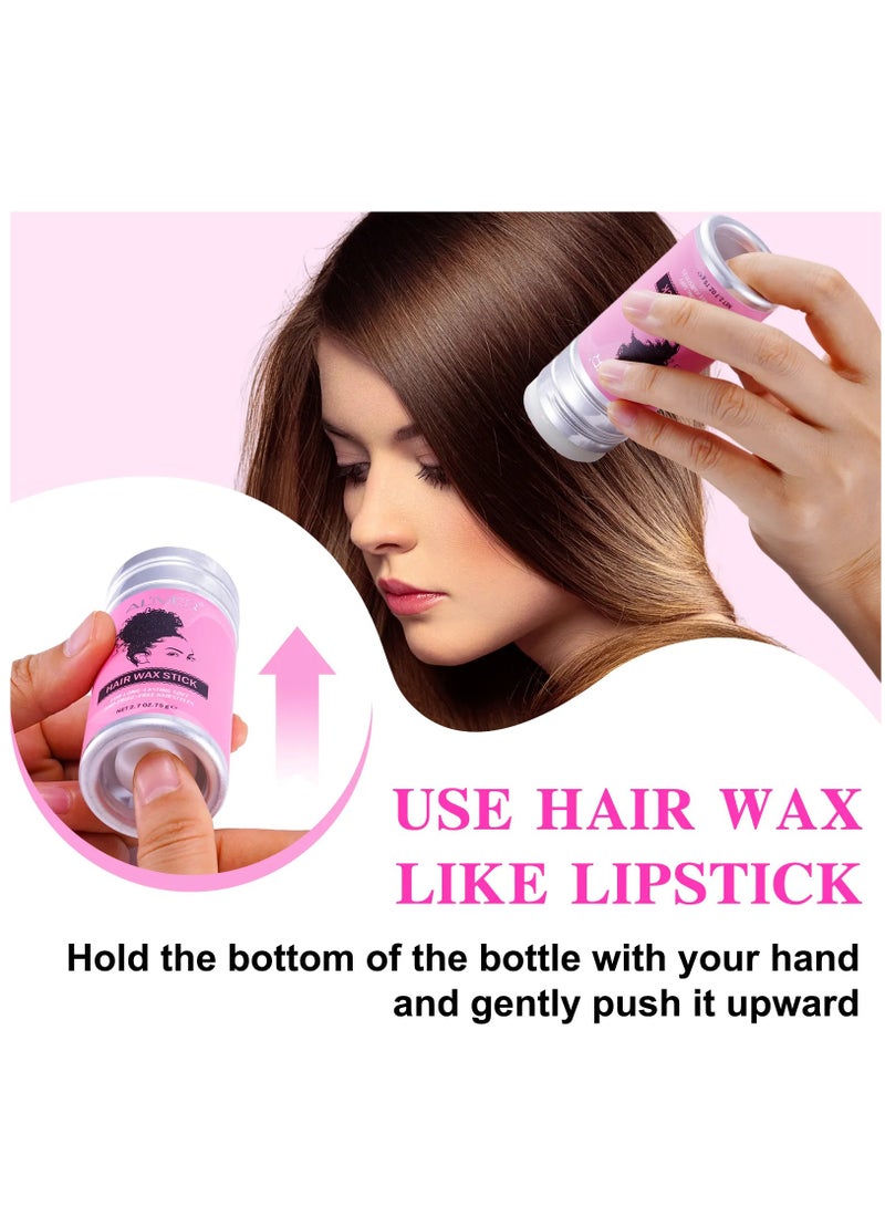 ALIVER عصا شمع الشعر 75 جرامًا لتحسين ملمس الشعر ولمعانه، شمع تصفيف الشعر، كريم تشطيب الشعر المكسور الصغير، عصا التحكم في الحواف، عصا دهن الشعر للرجال والنساء - Image 2
