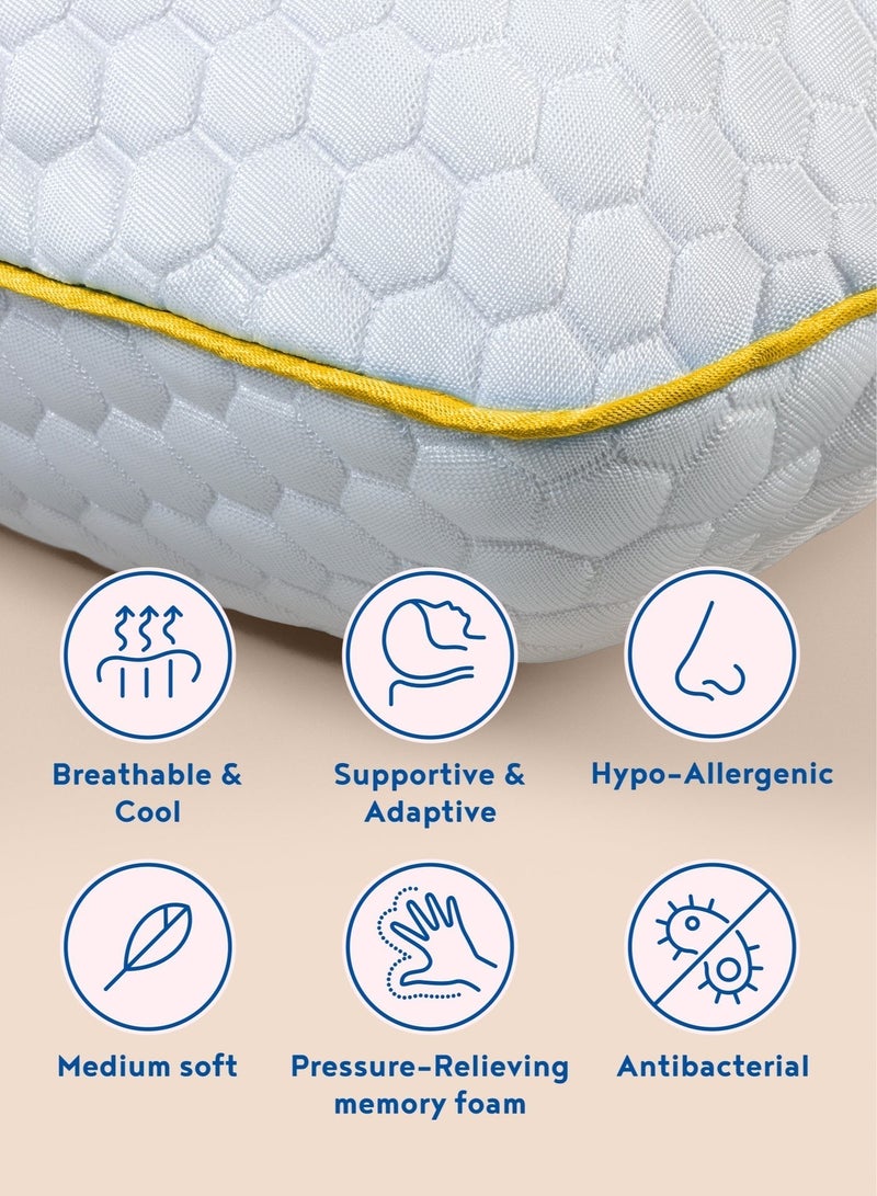 Comforto Standard Golden Piping Memory Foam Pillow 60x40x13 cm - Image 5