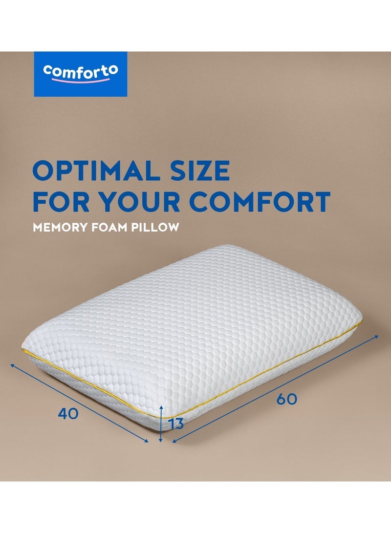 Comforto Standard Golden Piping Memory Foam Pillow 60x40x13 cm - Image 2