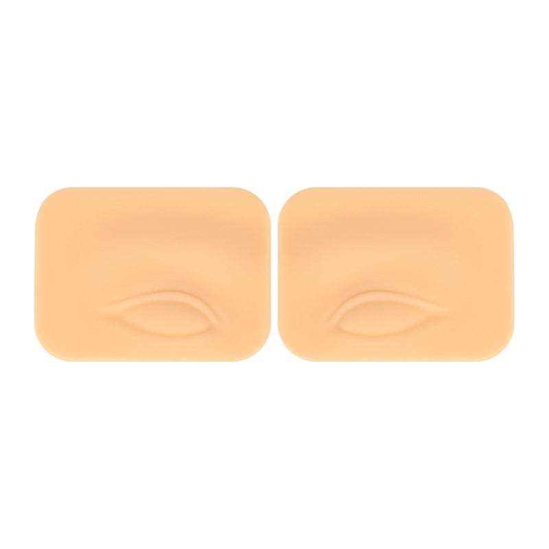 1 Pair Double-sided Three-dimensional Silicone Eyebrow Tattoo Practice Skin 3D Skin Color Left Right Eyes Practice - Image 1