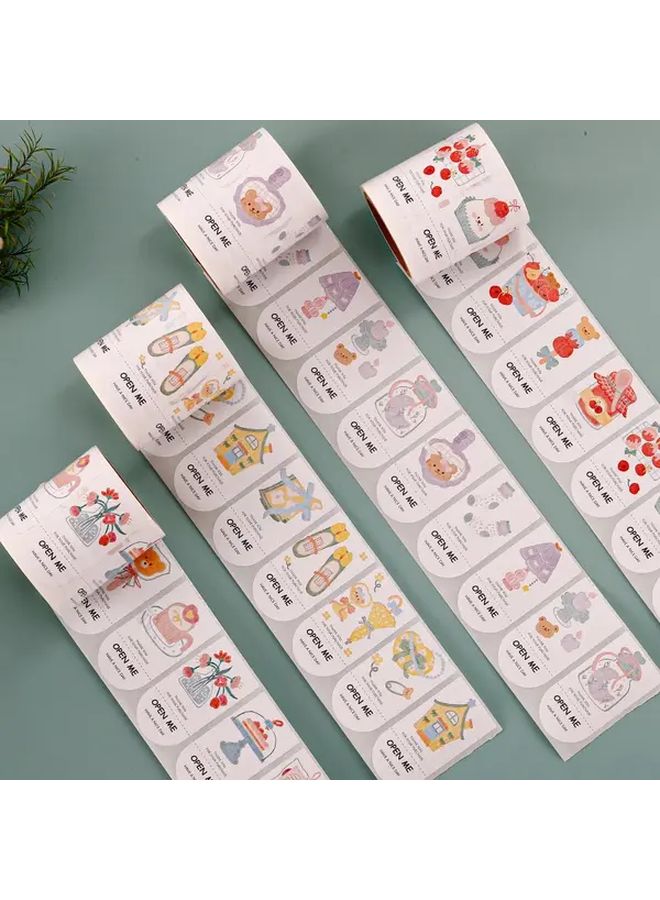 Cute Watercolor Stickers Roll 150 Sheets Self Adhesive Oval Labels for DIY Crafts Journals - Image 5