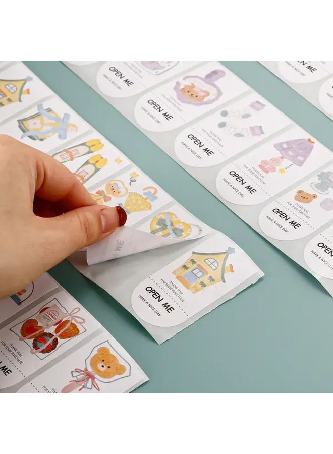 Cute Watercolor Stickers Roll 150 Sheets Self Adhesive Oval Labels for DIY Crafts Journals - Image 4
