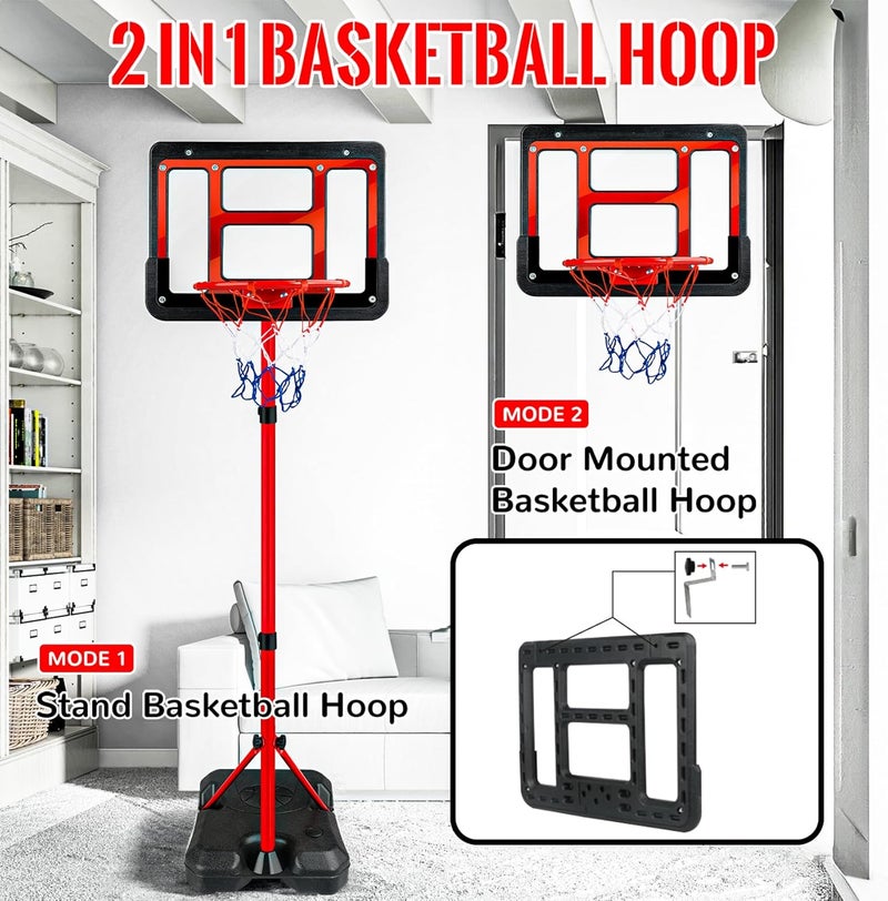 GMAOPHY Kids Basketball Hoop with Stand, Adjustable Basketball Set, Toddler Basketball Toys for Boys Age 3 4 5 6 7 8, Indoor Outdoor Backyard Sport Game Gifts - Image 5