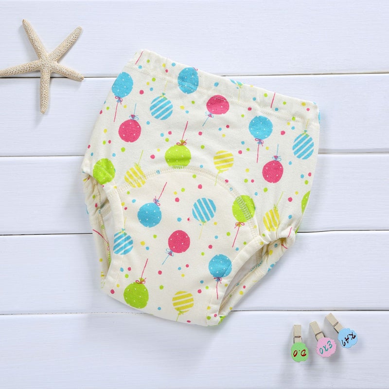 Korean 4-Layer Muslin Diaper Waterproof Reusable Cotton Training Pants for Newborn Colorful Balloon 