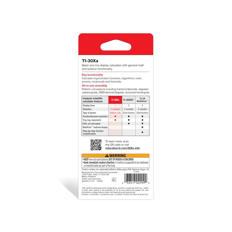 Texas Instruments TI-30Xa Scientific Calculator - Image 3