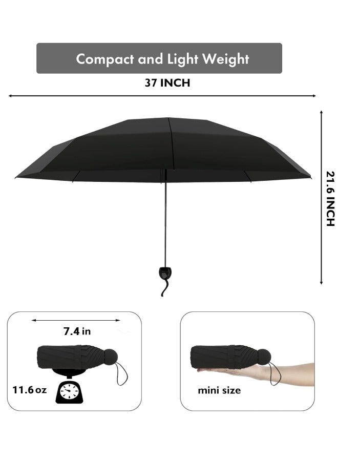 XiuWoo Travel Umbrella UV Resistant, Folding Umbrella Sun Protection Compact Pocket Umbrella Small Lightweight Portable with Storage Box Manual Open for Rain Men Women - Image 3