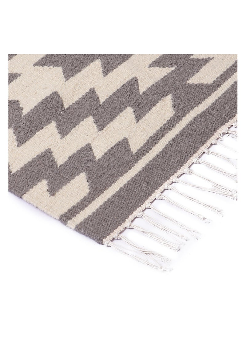 Bazaar Misr EYE Rug Hand Loomed KILIM Grey  - Image 2