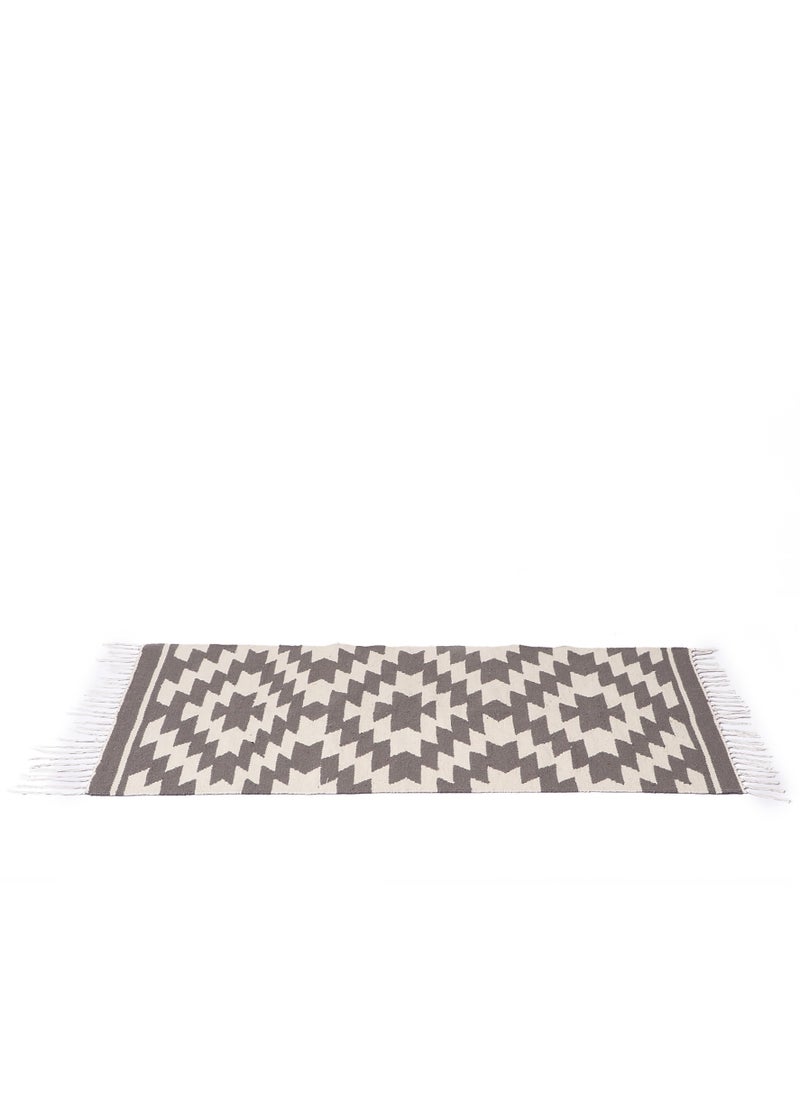 Bazaar Misr EYE Rug Hand Loomed KILIM Grey  - Image 5