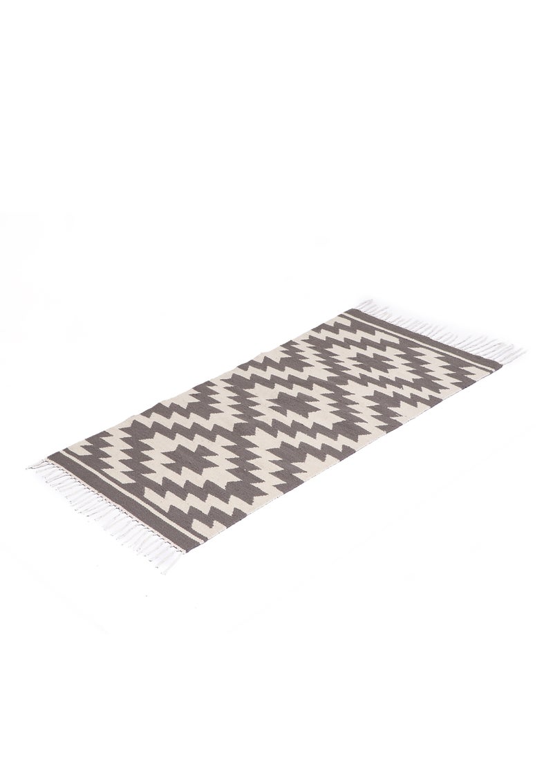 Bazaar Misr EYE Rug Hand Loomed KILIM Grey  - Image 3