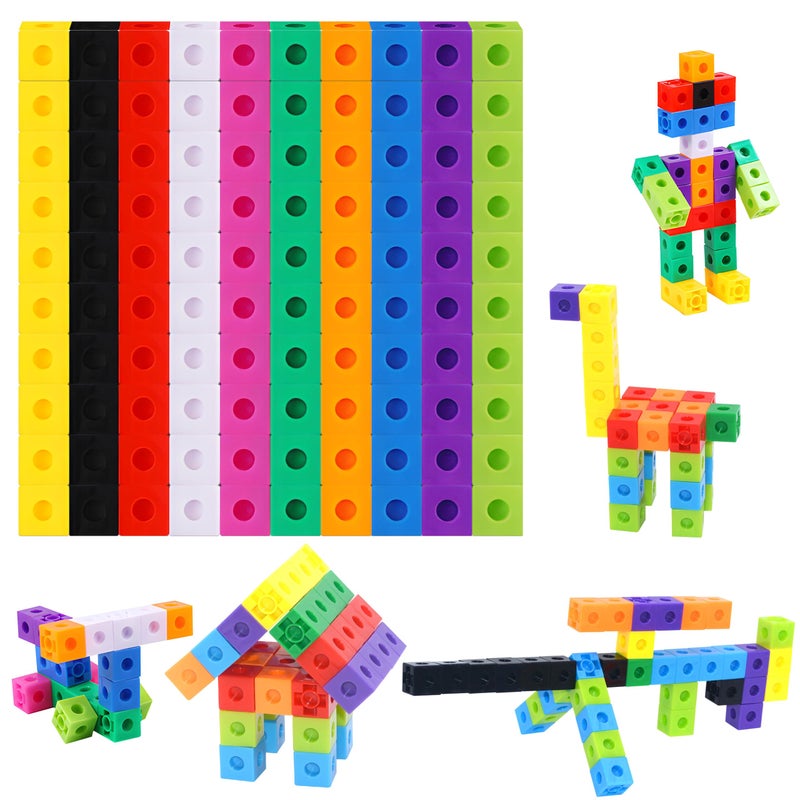 SpriteGru Math Linking Cubes, Set of 100 Math Cubes Manipulative Connecting and Counting Snap Blocks for Early Math and Construction, Educational Toy for Preschool, Kindergarten, Homeschool - Image 1