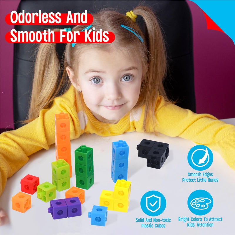 SpriteGru Math Linking Cubes, Set of 100 Math Cubes Manipulative Connecting and Counting Snap Blocks for Early Math and Construction, Educational Toy for Preschool, Kindergarten, Homeschool - Image 3