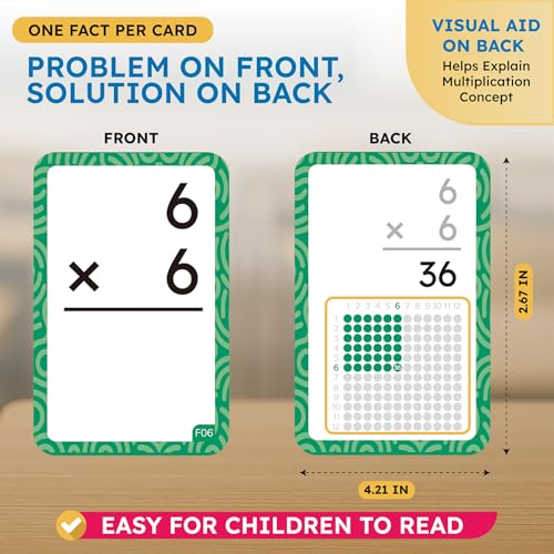 JoyCat 162 Multiplication Flash Cards All Facts 112 Times Tables with Visual Aids Mastered Review Sorting for Kids 3rd 4th 5th Grade or Homeschool Supplies - Image 5