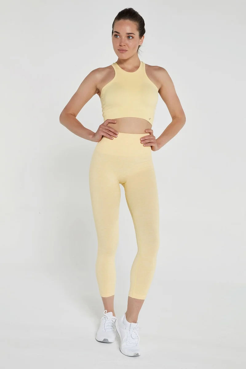 جيرف Palmi Patterned Round Neck Covered Bra Yellow