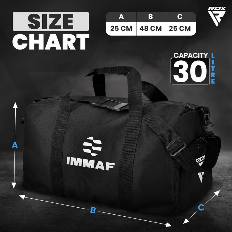 RDX 30L IMMAF Approved Sports Gym Equipment Bag for Athletes Duffle Bag with shoes compartment Multiple Pockets Holdall for MMA Boxing Gear Rucksack for Weekend Overnight Travel Hiking Men Women - Image 4